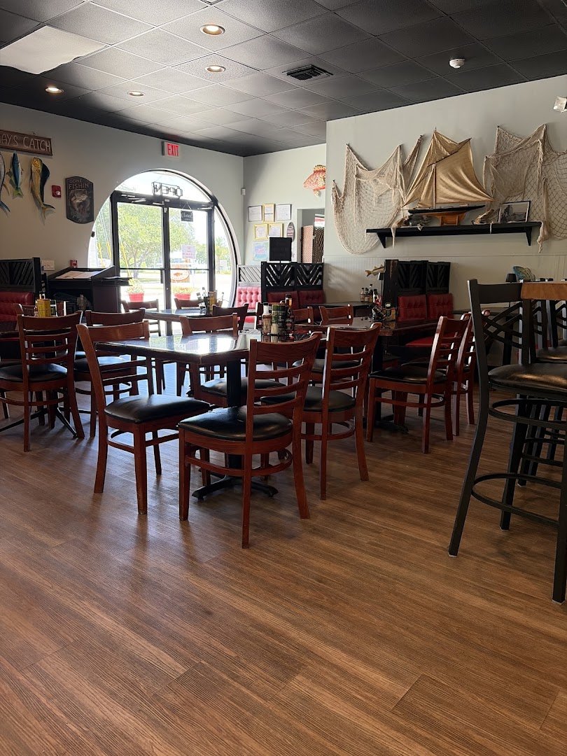 Bar seating inside a family-friendly tavern setting.